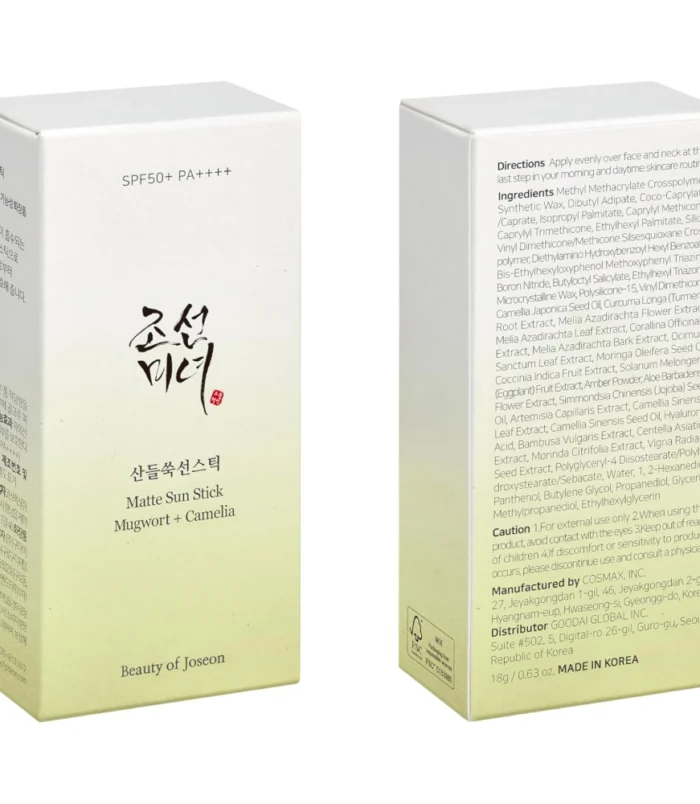 BEAUTY OF JOSEON Matte sun stick Mugwort + Camilia (SPF 50+ PA++++) 18g 2