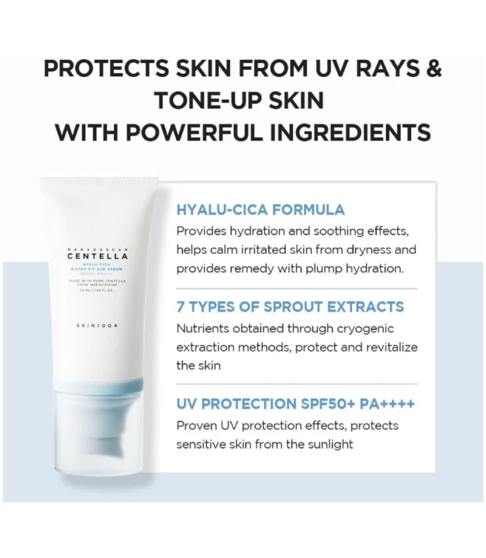 SKIN1004 - Madagascar Centella Hyalu-Cica Water-Fit Sun Serum SPF50+ PA++++ Twin Pack - 50ml_2ea 2